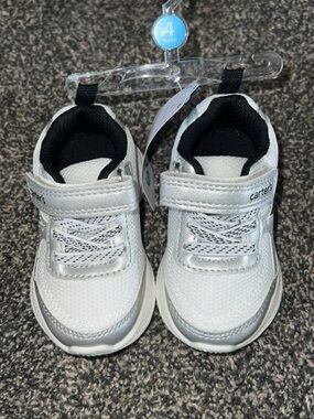 Carter's White and Silver Toddler Sneakers